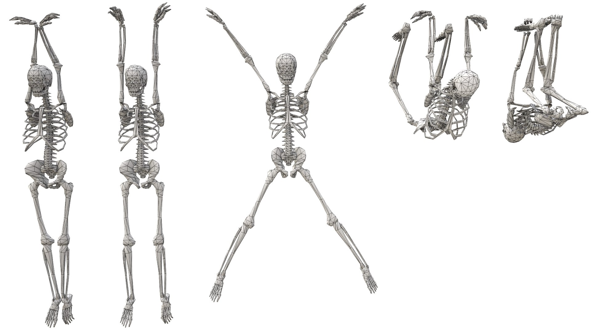 3D hanging poses low-poly skeletons model https://p.turbosquid.com/ts-thumb/7p/DwTt9L/a68GuEkA/skeleton_hanging_09_wire/jpg/1544010373/1920x1080/fit_q87/016cc6ef6bb851a25b19fa5adfd9595eb3e8eb4a/skeleton_hanging_09_wire.jpg
