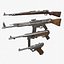 WW2 Pack Game Ready Realistic German Guns 3D model