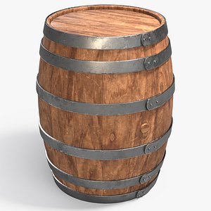 3D model wooden barrel