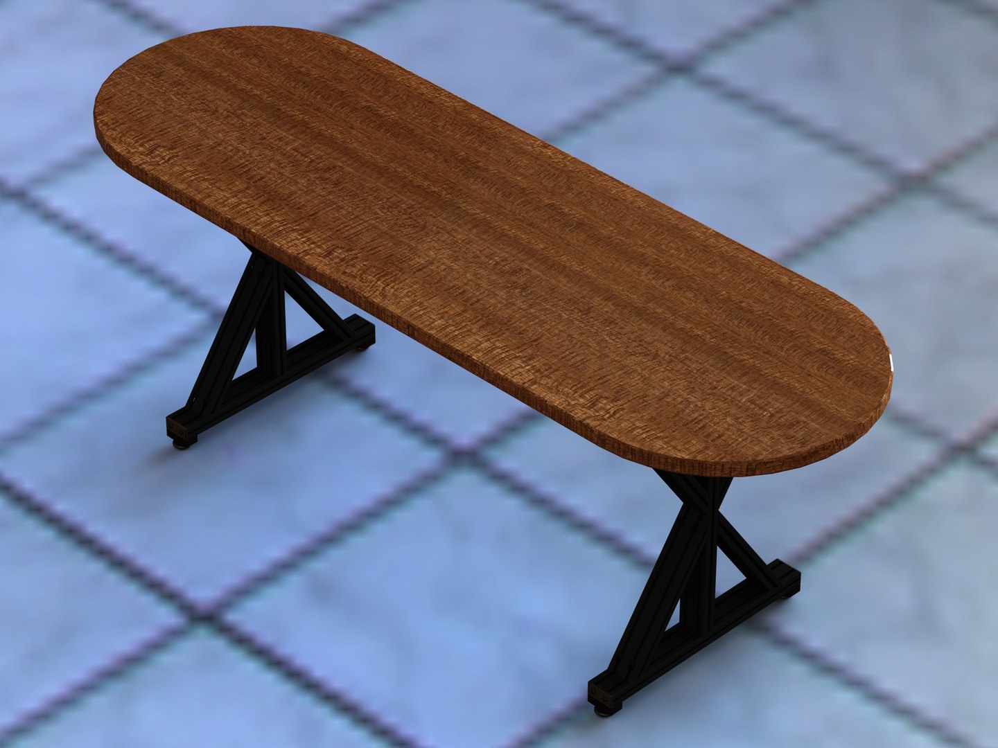 Aluminum XFrame Table 3D TurboSquid 2160308