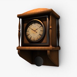 wooden wall clock 3d model