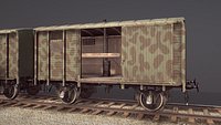 Railway Covered Goods Wagon 18T Vr.6 Support-Green