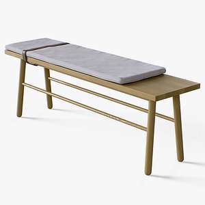 Bench Bloomingville Bank Straight Oak 3D model