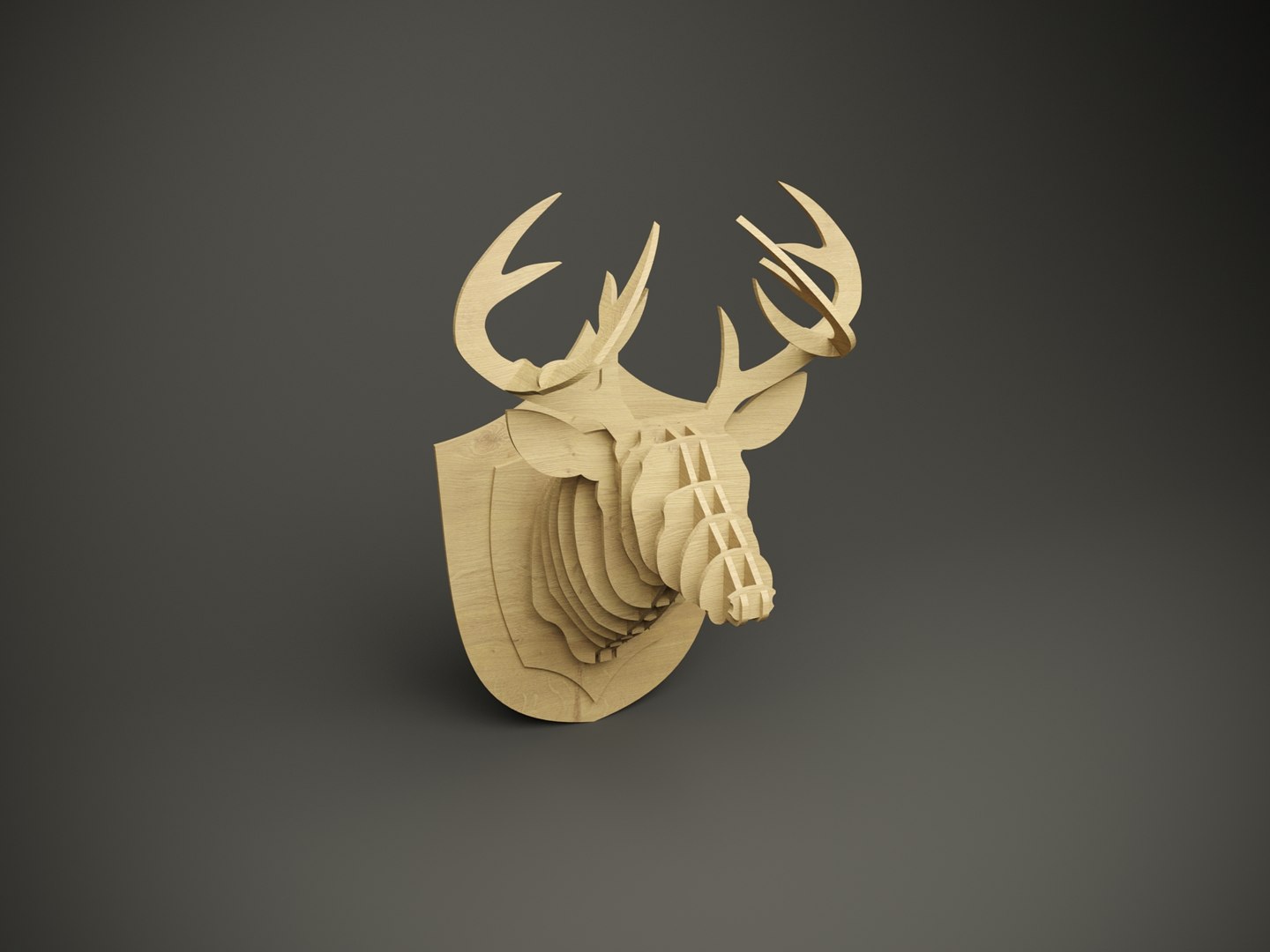 Wood parametric wall deer model for cnc machine model - TurboSquid 2012708