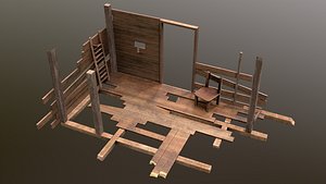 Broken Wooden House 3D