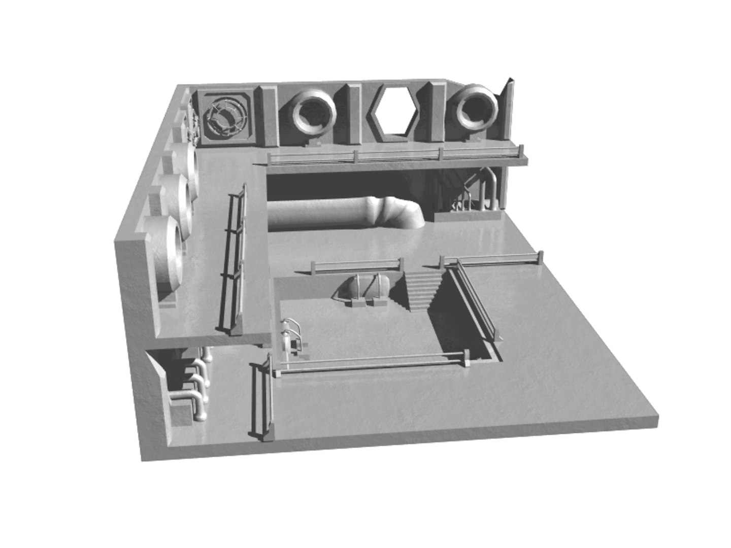 3D Sci-fi Room Engine - TurboSquid 1162125