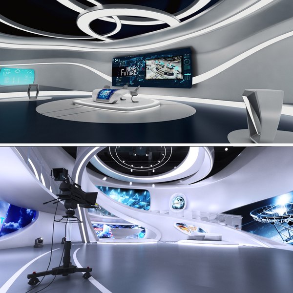 3D model futuristic sci-fi tv studio
