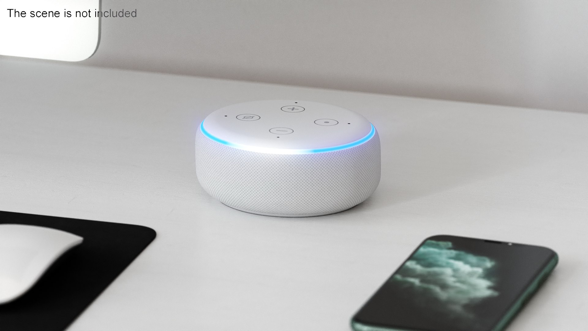 Amazon Echo Dot White model https://p.turbosquid.com/ts-thumb/7p/zhK45l/zZ/amazonechodotwhite3dmodel003/jpg/1670303066/1920x1080/fit_q87/6b36028672e010d3f883c2549a32b3eb25c1ea44/amazonechodotwhite3dmodel003.jpg