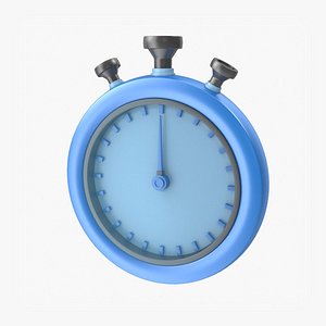 3D Blue Stopwatch