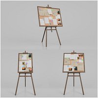 Freestanding Wooden Corkboard Trio - Customizable Pin Board Set