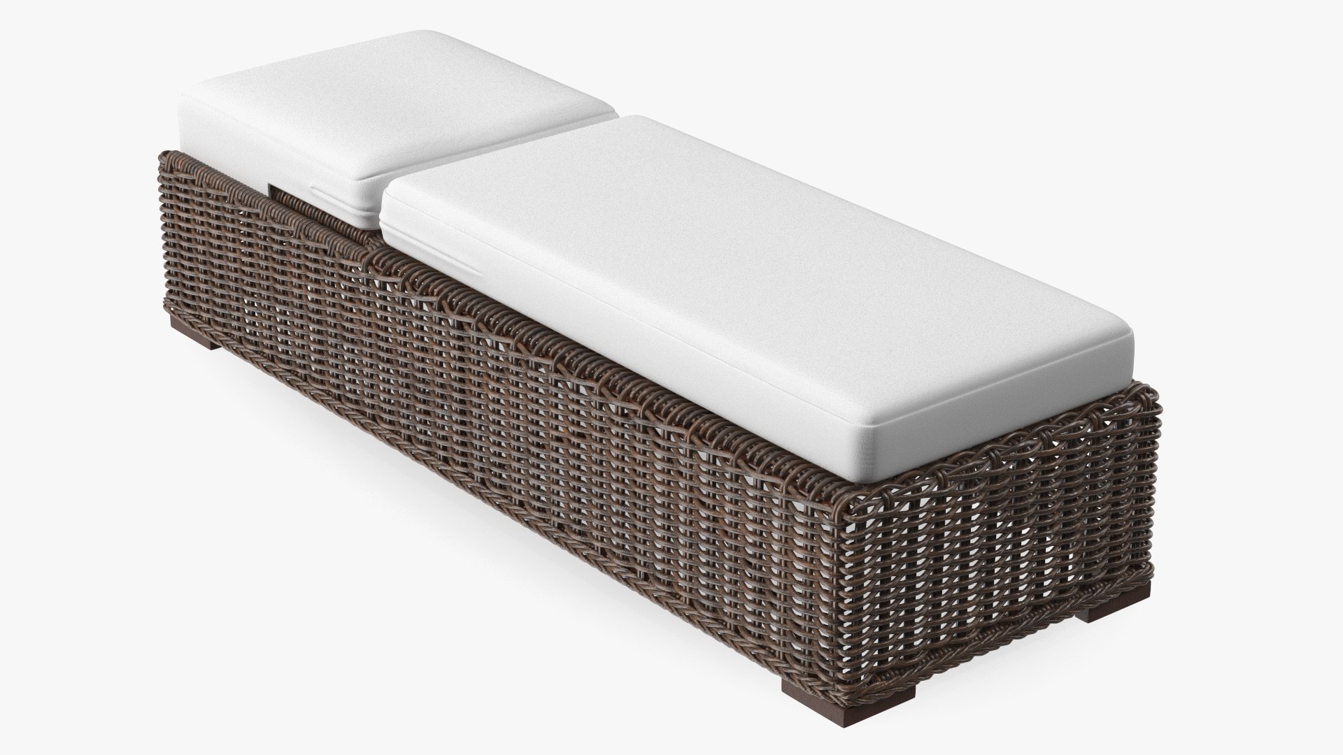 All Weather Adjustable Pool Lounge Chair Brown 3D model preview