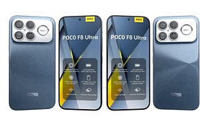 3D Xiaomi Poco F8 Ultra Blue model
