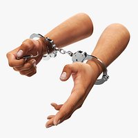 Locking Restraint Handcuffs Worn on Hands with Lockpick Metallic Silver