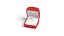 Red Wedding Ring Box Set - opened and closed jewelry box