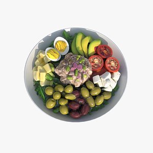 3D model Healthy Mediterranean Tuna Salad Bowl