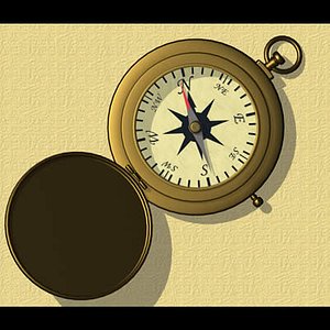 compass antique brass 3d dxf