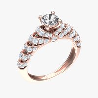 3D model Diamond Ring in Yellow Gold - TurboSquid 2048396