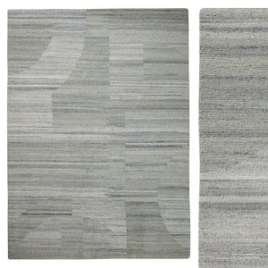Elodie Slate Spa Hand-Knotted Rug 3D model