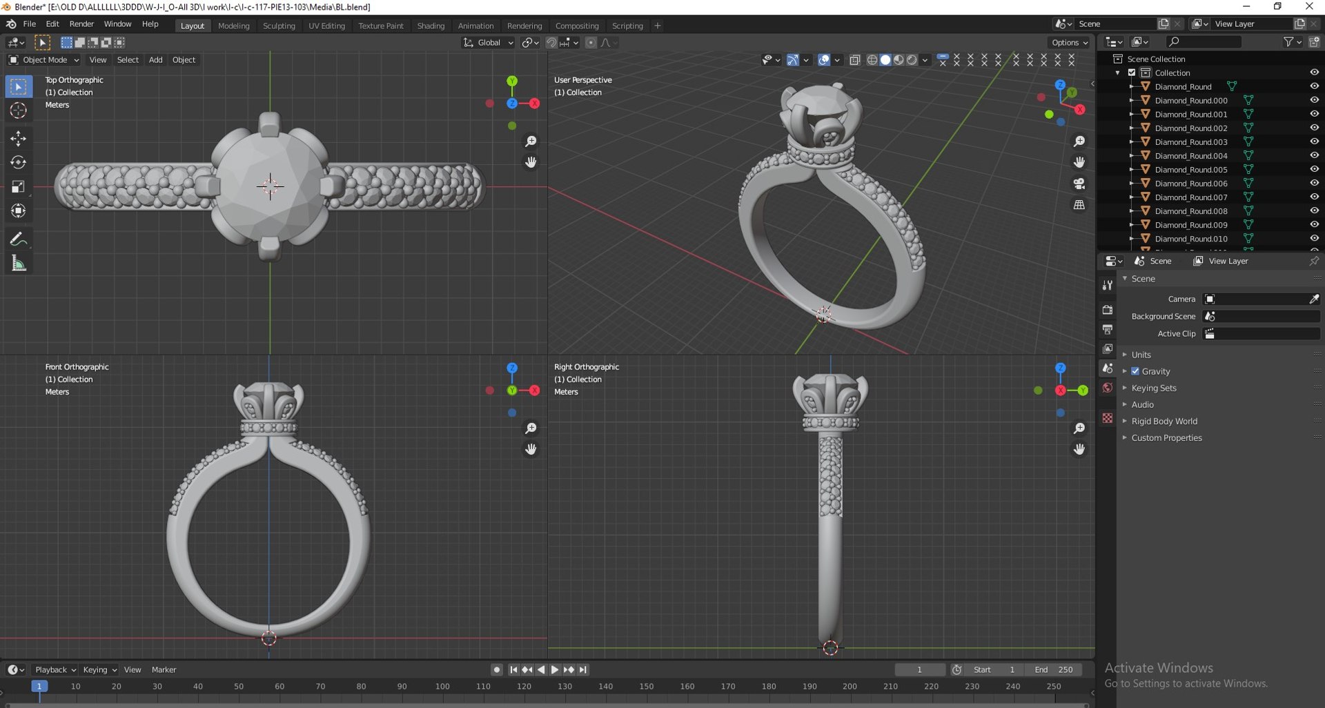 Solitaire diamond ring cad 3D model - TurboSquid 1646356
