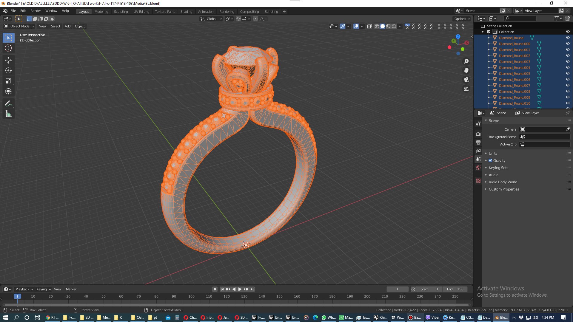 Solitaire Diamond Ring Cad 3D Model - TurboSquid 1646356