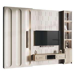 3D Modern TV Wall 10 model