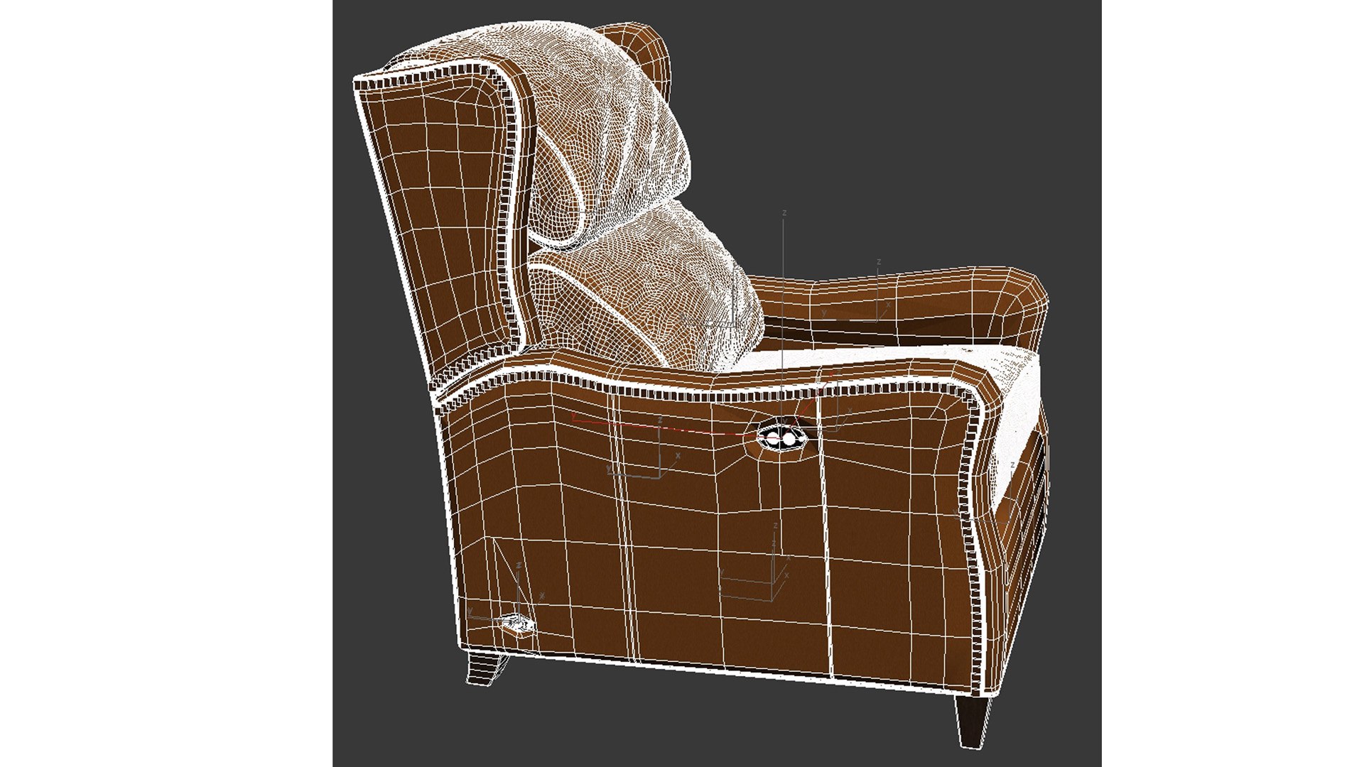 3D Wesley Hall STEVENSON TILT BACK leather armchair ottoman model