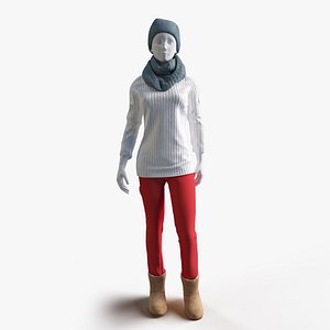 Female mannequin in autumn clothes