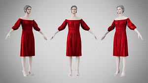 Dress 16 Ruby Velvet 3D model