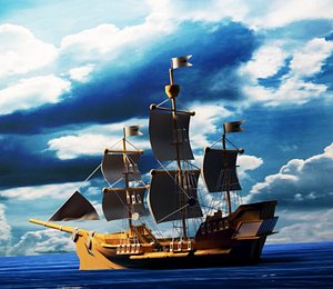 3D ship battleship model