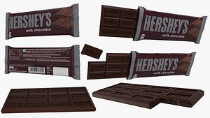 HERSHEYS Chocolate Bar with Packaging 3D