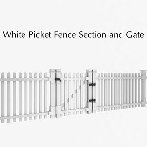 White Picket Fence Section and Gate