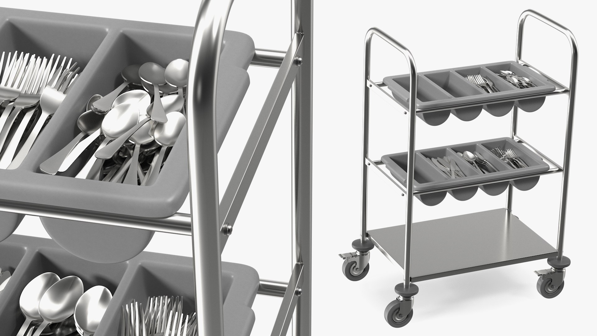 Tray Cutlery Trolley Full 3D model preview