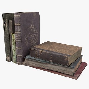 3d old books set 2 model