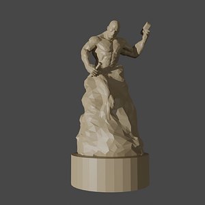 3D Bodybuilder Sculpture Self-Made-Man print
