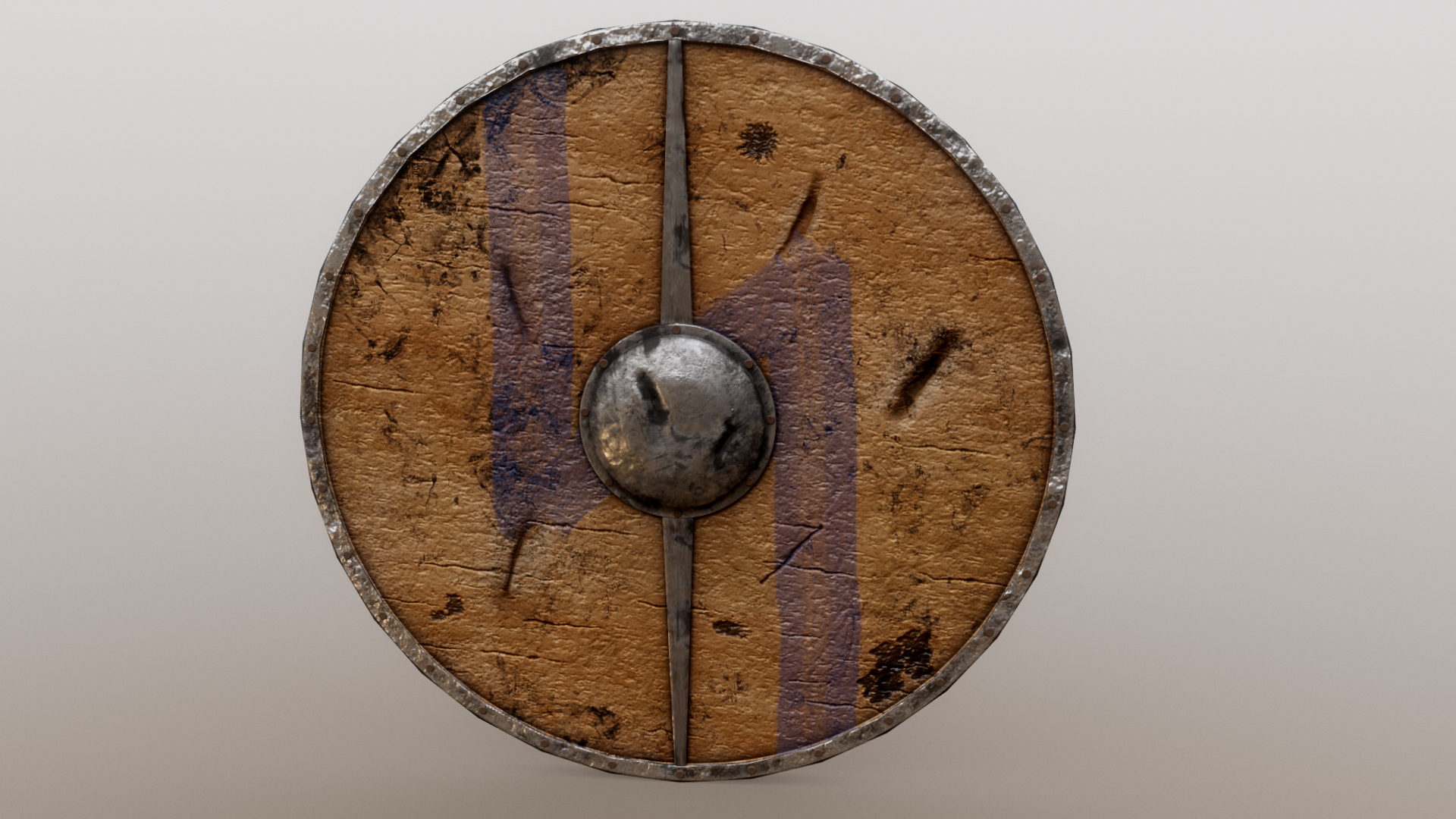 3D Viking Damaged Shield - TurboSquid 1857357