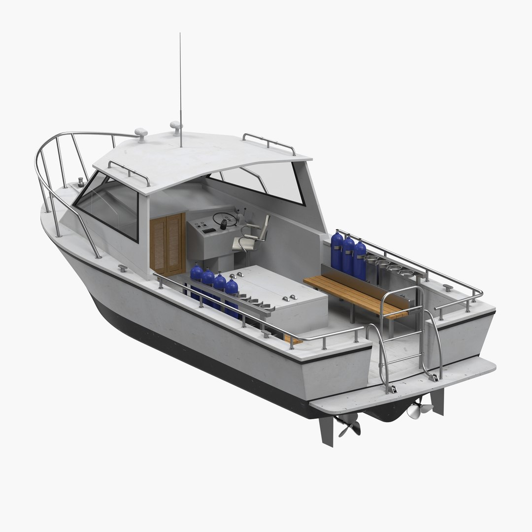 Dive Boat 3D model preview