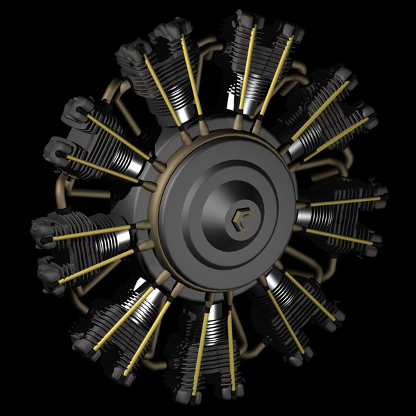 3D model 9 radial aircraft engine - TurboSquid 1379544