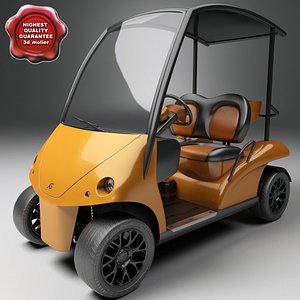 golf car garia 3d model