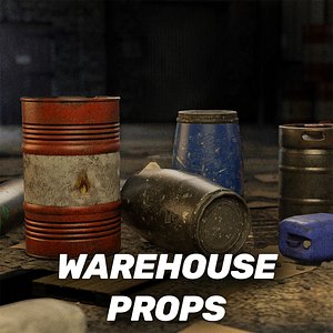 Low Poly Warehouse Props 3D model