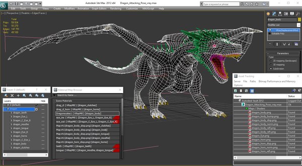 Dragon attacking pose 3D model - TurboSquid 1330078