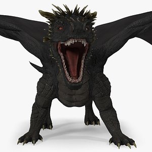 dragon attacking pose 3D model