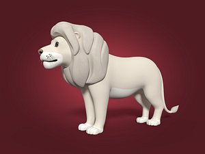 Cartoon White Lion