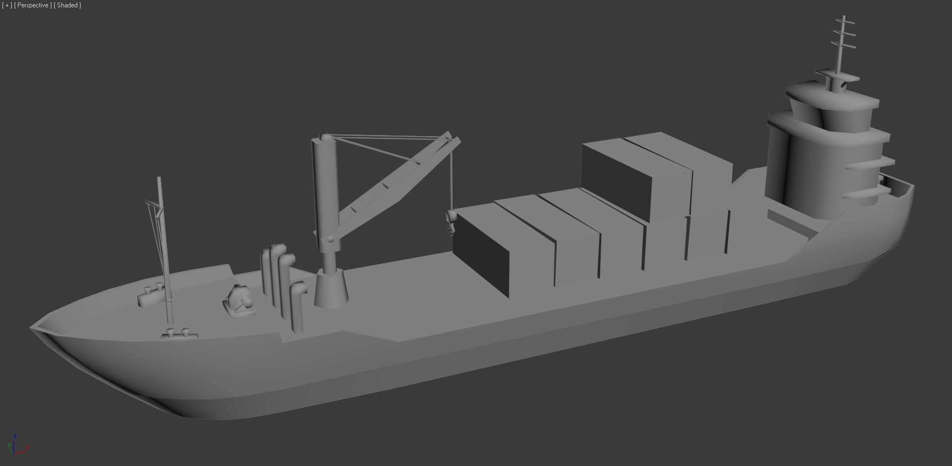 3d cargo ship - model