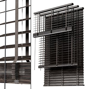 3D Wooden Blinds Set 36 model
