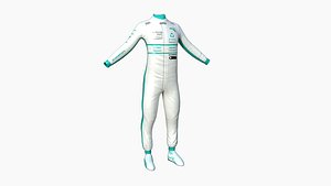 Racing Pilot Uniform A02 White Blue - Character Clothing Design