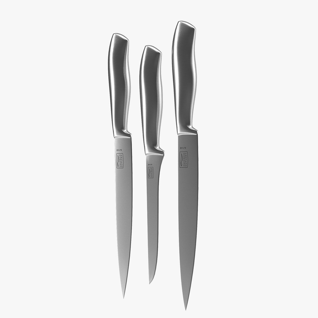 Paring Knives Set 3D model preview