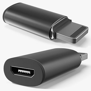 3D Magnetic Lightning Charging Adapter Graphite