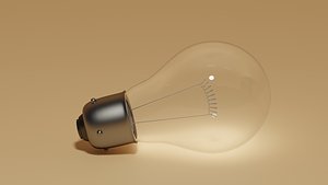 Simple Cute Incandescent Light Bulb 3D