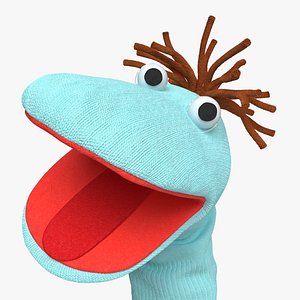 Sock Puppet Boy Blue Rigged 3D model