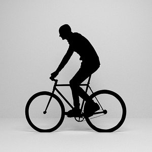 cycling silhouette 3D